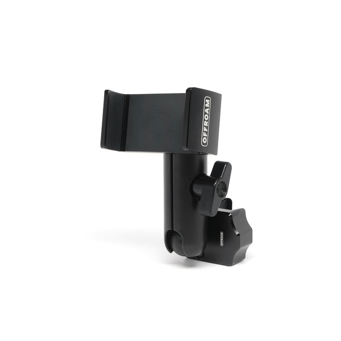Image of Offroam Phone Mount for RAM ProMaster 2022-2026. This premium phone mount installs easily without drilling or glue. Spring loaded Universal holder for use with any phone. Perfect placement without blocking screens, driver view, or air flow. Fully adjustable positioning.