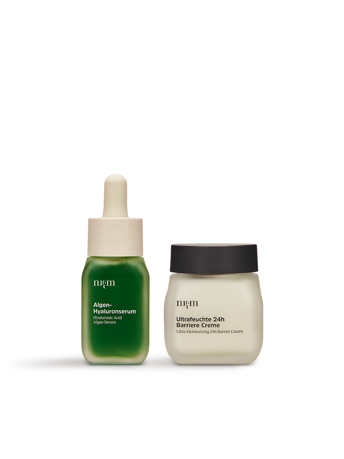 Algen-Hyaluronserum und Ultrafeuchte 24h Barriere Creme