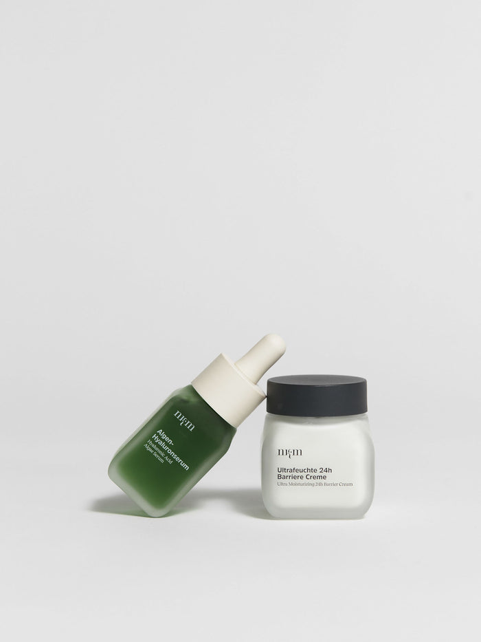 Algen-Hyaluronserum und Ultrafeuchte 24h Barriere Creme