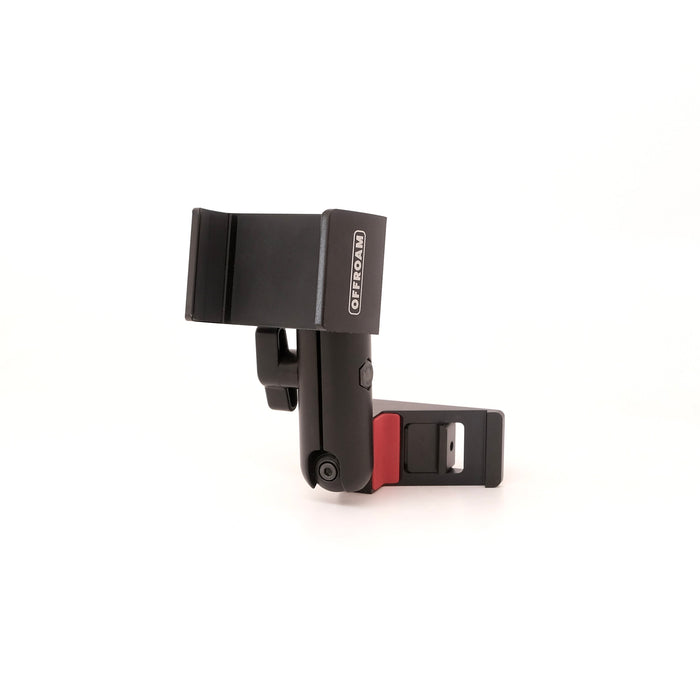 Image of Offroam Mounting Base for Rivian R1T | R1S 2022-2026. This premium all metal phone mounting base installs easily without drilling or glue. Perfect placement without blocking screens, driver view, or air flow.