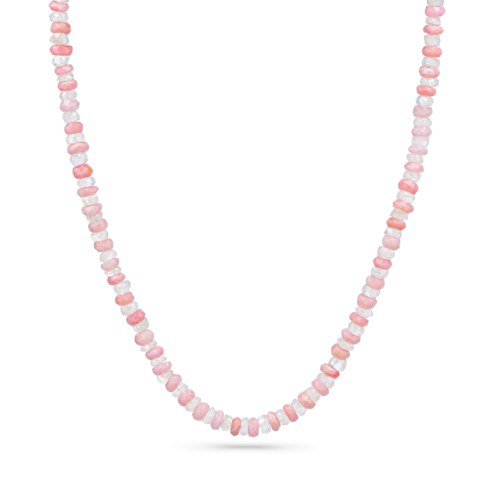 Rose Quartz and Moonstone Beaded Necklace