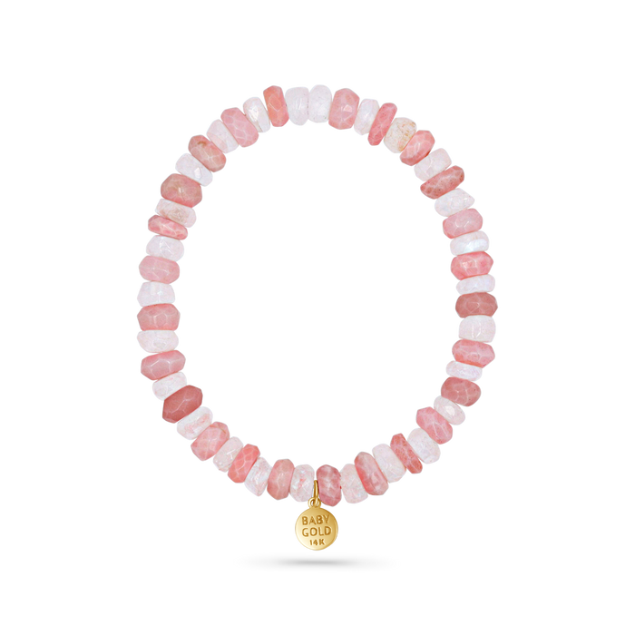 Rose Quartz and Moonstone Stretch Bracelet