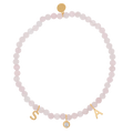 Rose Quartz & Custom Charm Bracelet