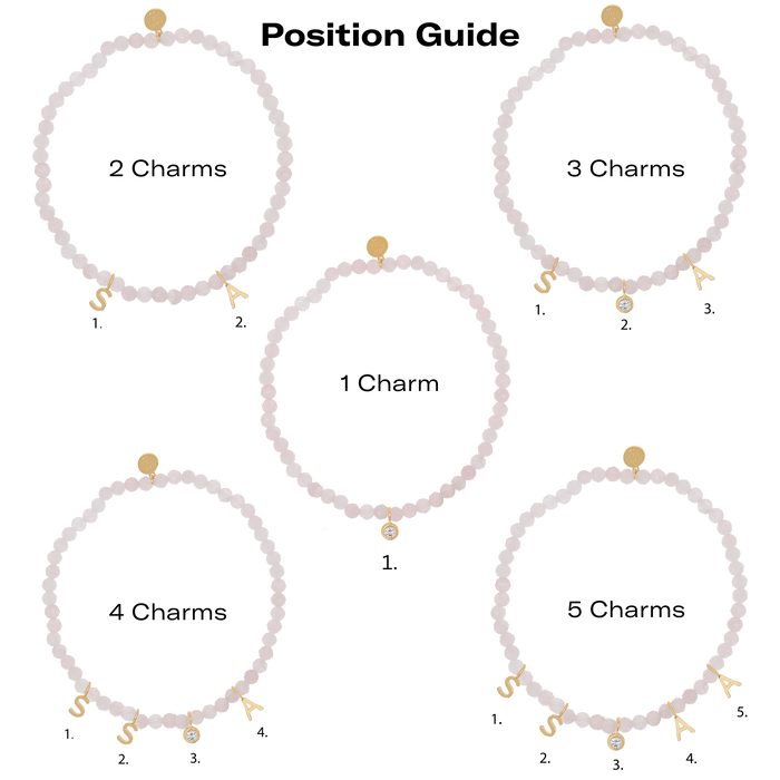 Rose Quartz & Custom Charm Bracelet