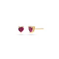 Ruby Heart Stud Earrings