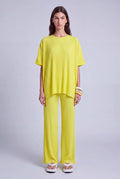 Sarı Oversize Plise T-Shirt-Y261011134