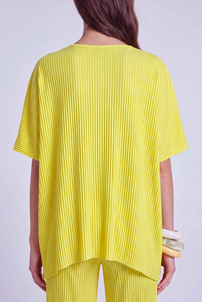 Sarı Oversize Plise T-Shirt-Y261011134