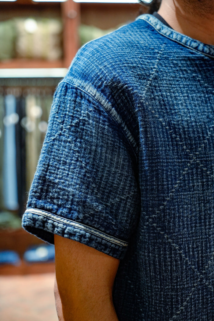 SASHIKO HENRY SHIRT - INDIGO