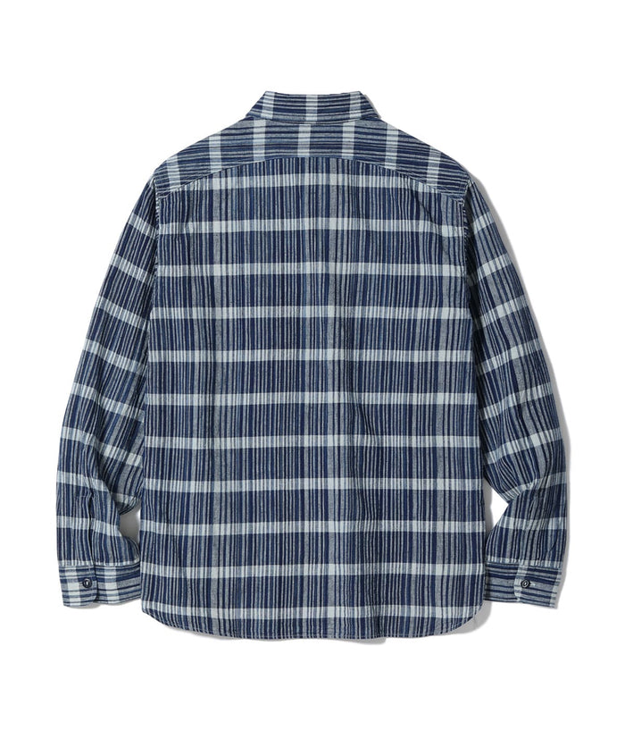 SC29591 FICTION ROMANCE 5oz. INDIGO CHECK WORK SHIRT - NAVY