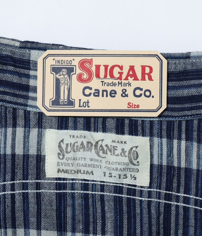 SC29591 FICTION ROMANCE 5oz. INDIGO CHECK WORK SHIRT - NAVY