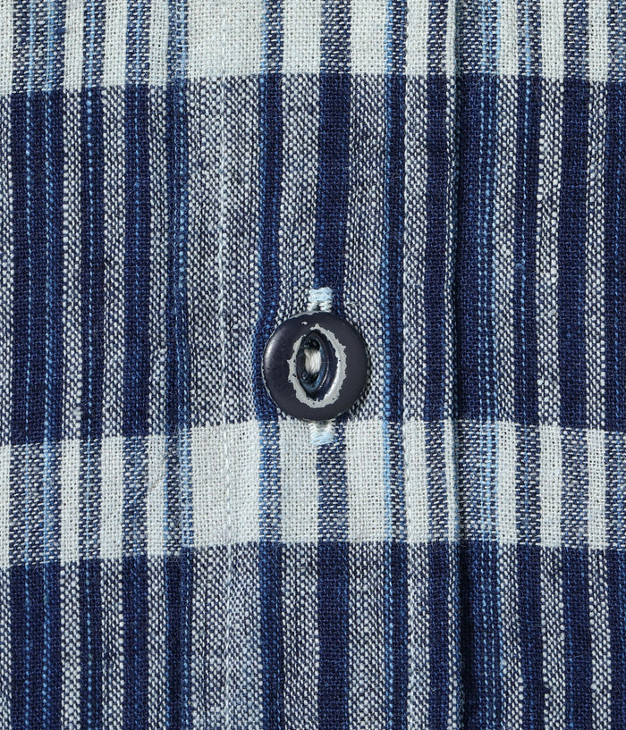 SC29591 FICTION ROMANCE 5oz. INDIGO CHECK WORK SHIRT - NAVY