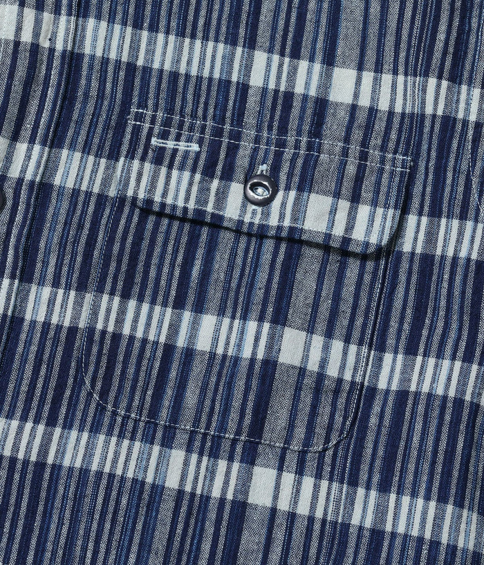 SC29591 FICTION ROMANCE 5oz. INDIGO CHECK WORK SHIRT - NAVY