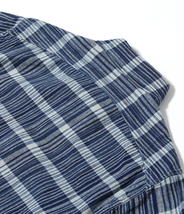 SC29591 FICTION ROMANCE 5oz. INDIGO CHECK WORK SHIRT - NAVY