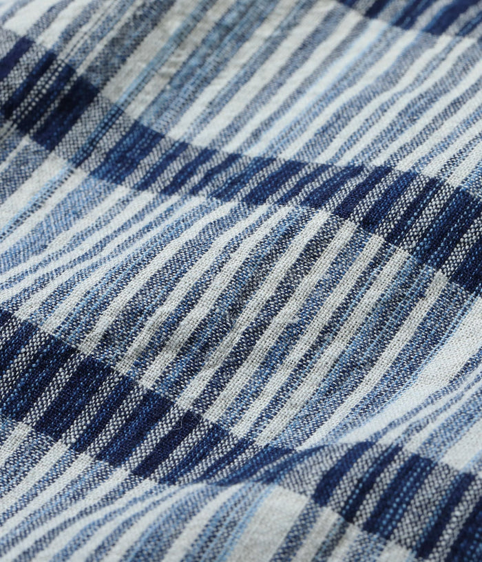 SC29591 FICTION ROMANCE 5oz. INDIGO CHECK WORK SHIRT - OFF WHITE