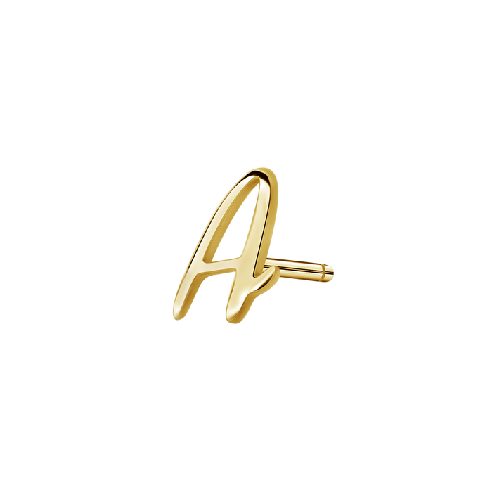 Script Letter Stud Earrings