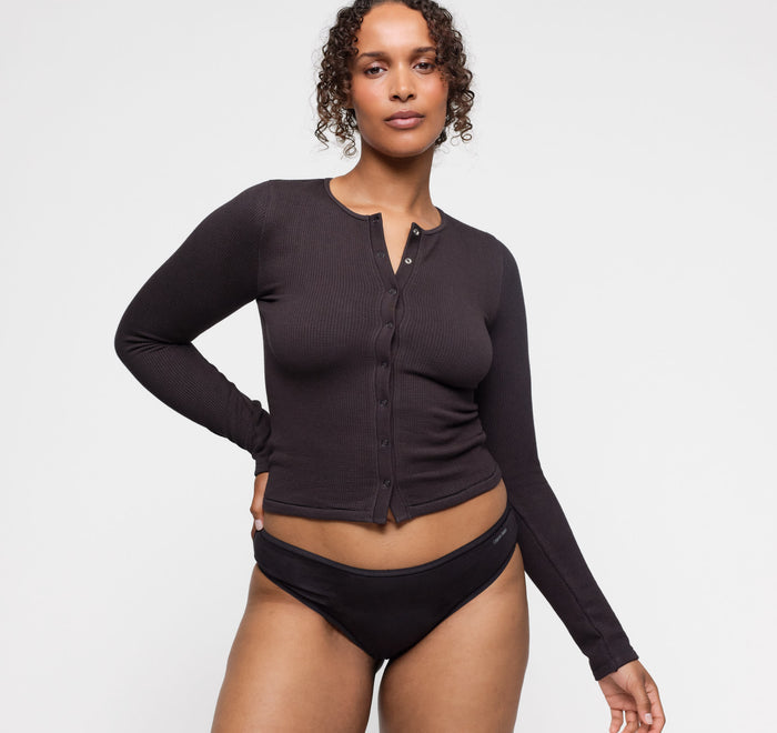 Seamless Waffle Cardigan