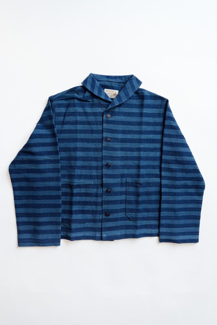 SHAWL COLLAR JACKET - HANDLOOM STRIPE