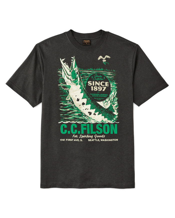 SHORT SLEEVE SPORTING GOODS GRAPHIC T-SHIRT (FRONTIER) - PEAT/SPORTING GOODS