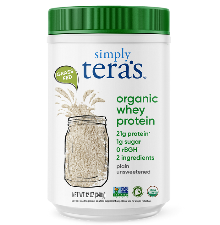 Simply Tera's Organic Whey Protein Plain Unsweetened 12 oz