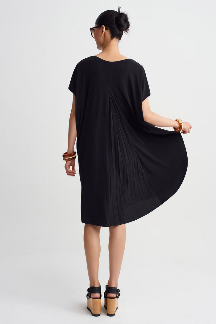 Siyah Jarse Midi Elbise-Y264014134