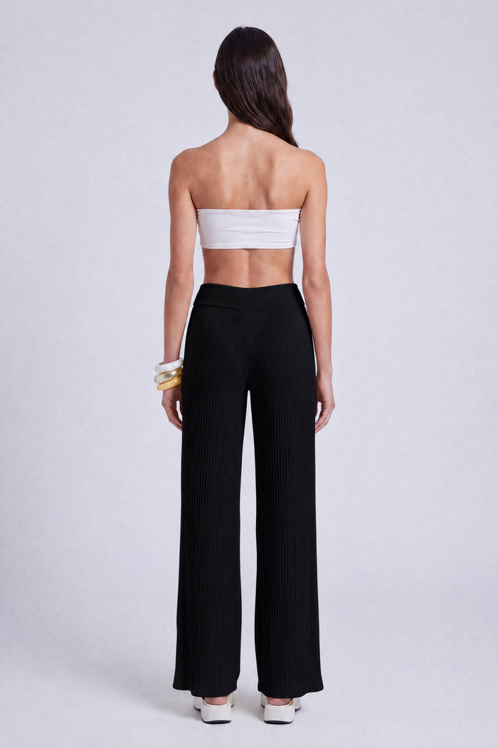 Siyah Jarse Plise Pantolon-Y263013084