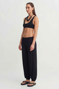 Siyah Minimal Bralet Crop Top-Y261011069