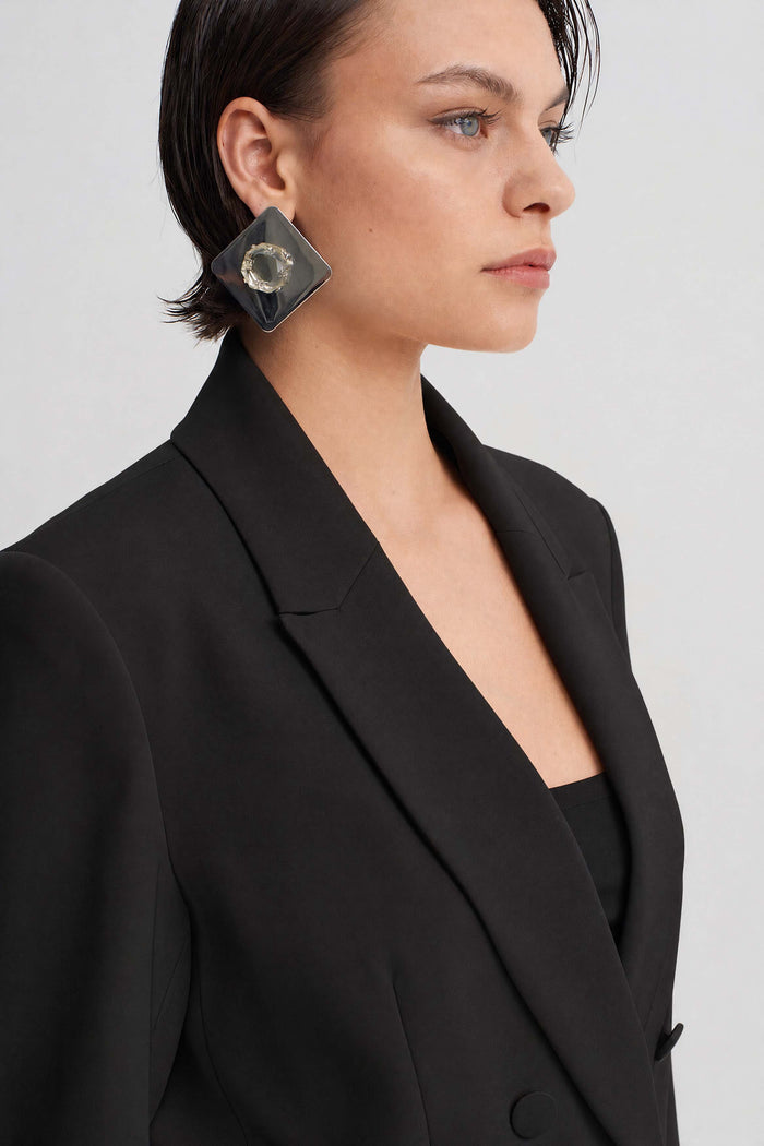 Siyah Şal Yaka Blazer Ceket-Y265015105