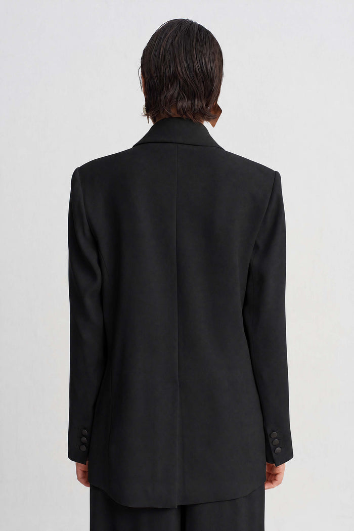 Siyah Şal Yaka Blazer Ceket-Y265015105