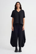 Siyah V Yaka Basic T-Shirt-K261011045