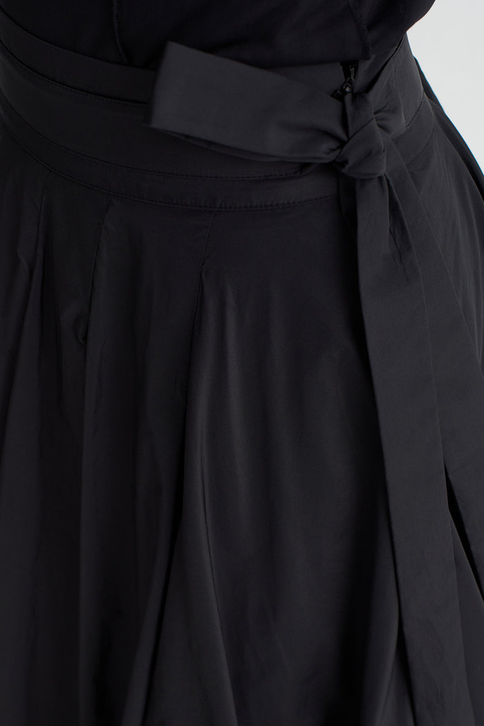 Siyah Yüksek Bel Tafta Midi Etek-K262012013