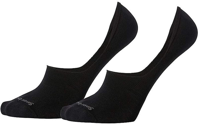 Men's Smartwool No Show 2 Pack Socks in Black from the front view