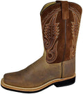 Men's Smoky Mountain Brown Distress Leather Square Toe Boot in Brown
