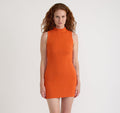 Soft Knit Rib Mock Neck Dress