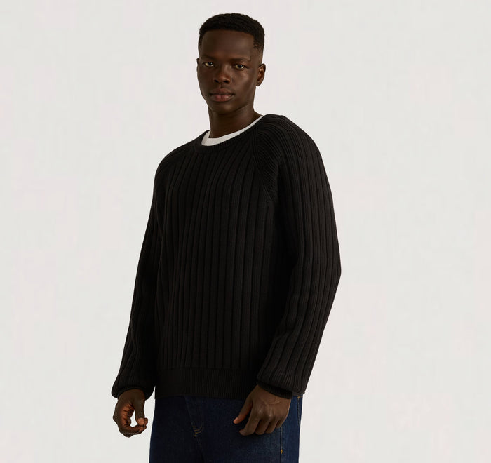 Soft Knit Rib Raglan Sweater