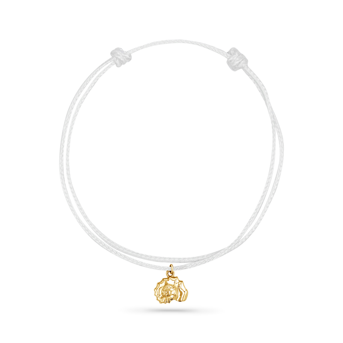 14K Yellow Gold / Nautilus Seashell / White Cord