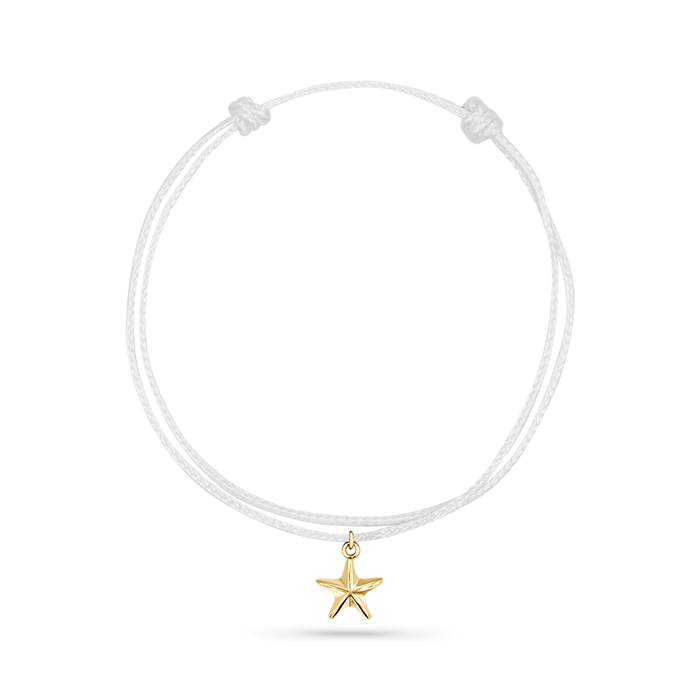 14K Yellow Gold / Star Seashell / White Cord