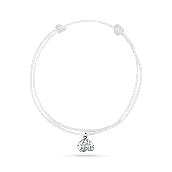 14K White Gold / Nautilus Seashell / White Cord