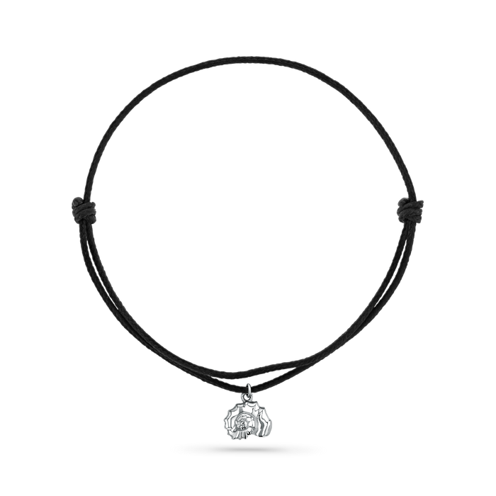 14K White Gold / Nautilus Seashell / Black Cord