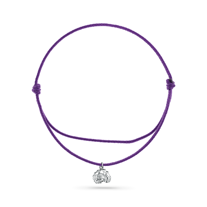 14K White Gold / Nautilus Seashell / Purple Cord