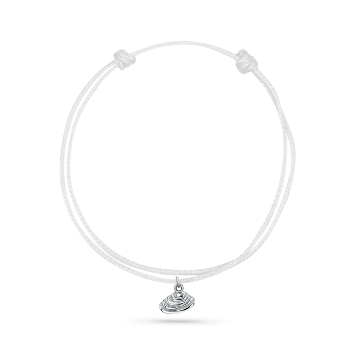 14K White Gold / Venus Seashell / White Cord