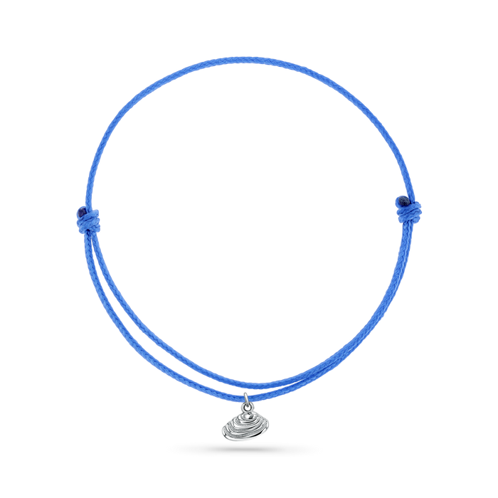 14K White Gold / Venus Seashell / Blue Cord