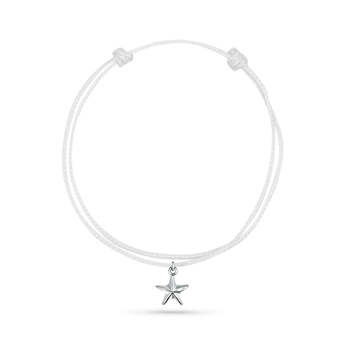 14K White Gold / Star Seashell / White Cord