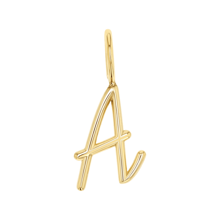 Solid Script Letter Charm
