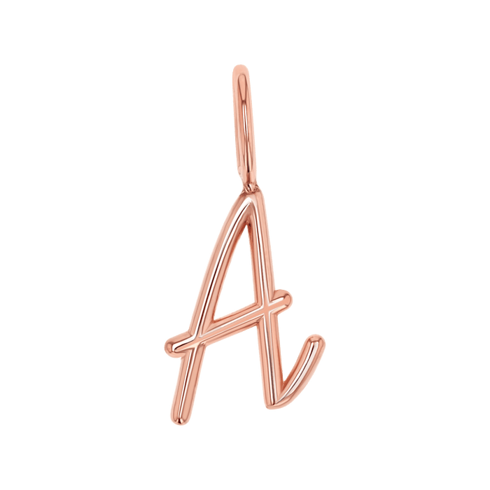 Solid Script Letter Charm