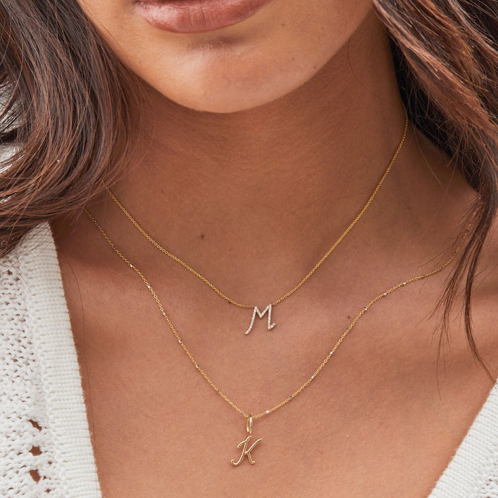 Solid Script Letter Charm