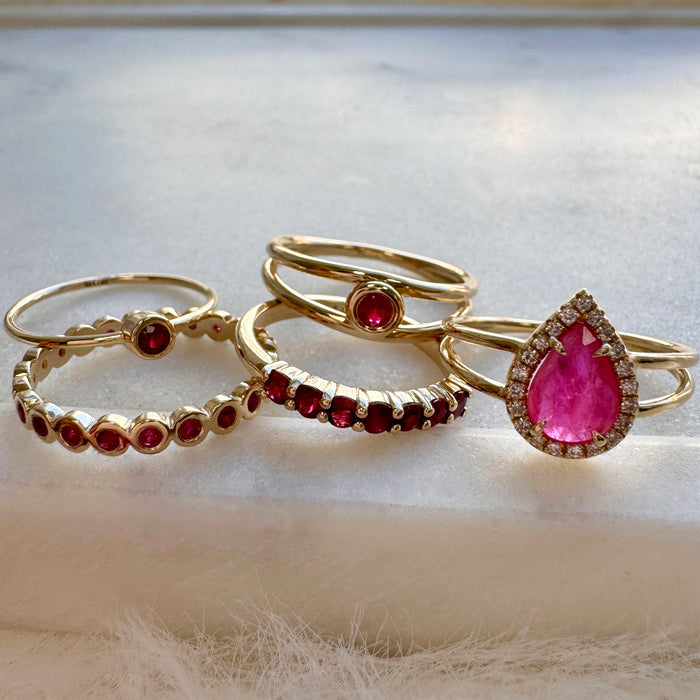 Solitaire Bezel Ruby Ring