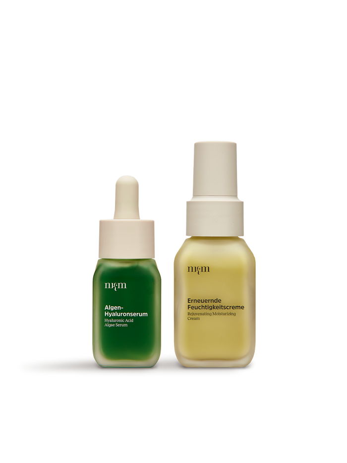 Algen-Hyaluronserum und Erneuernde Feuchtigkeitscreme von nkm