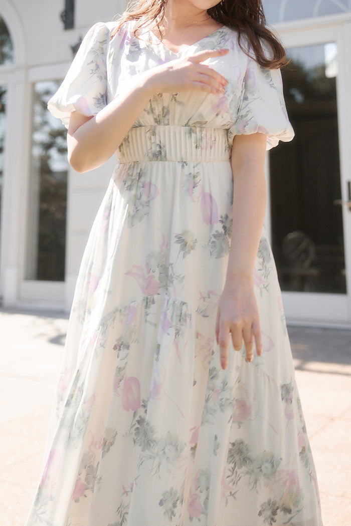 Spring Bouquet Satin Dress