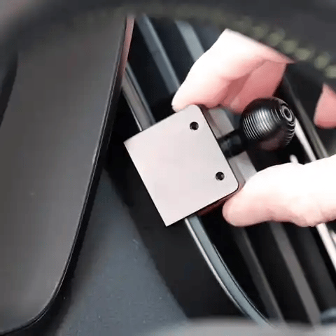 Image of Offroam Mounting Base installed securely in Subaru Ascent 2023-2026. This premium all metal phone mounting base installs easily without drilling or glue. Perfect placement without blocking screens, driver view, or air flow.