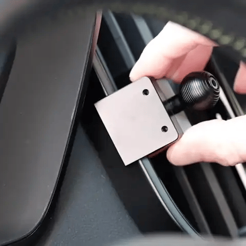 Image of Offroam Mounting Base installed securely in Subaru Ascent 2023-2026. This premium all metal phone mounting base installs easily without drilling or glue. Perfect placement without blocking screens, driver view, or air flow.